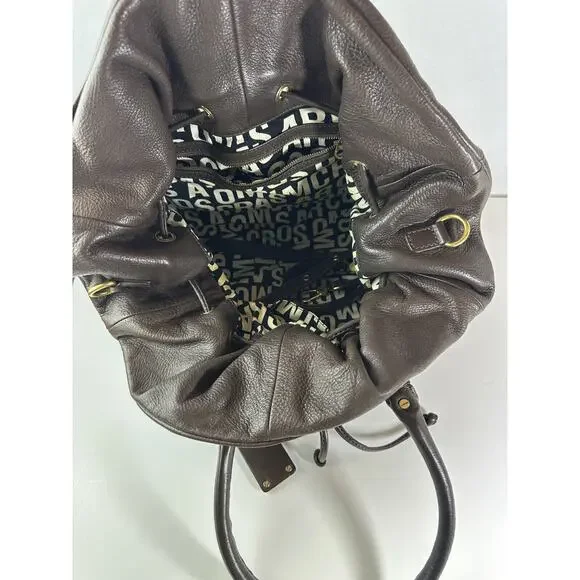 Marc by Marc Jacobs Classic Q Pebbled Leather Drawstring Satchel Bucket Bag - Picture 9 of 16